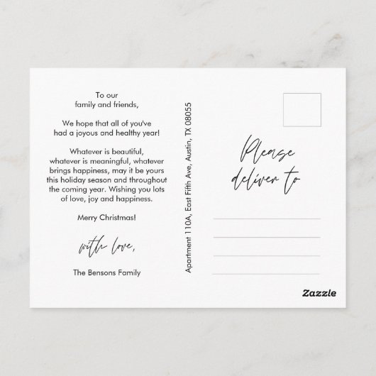 Religieus, Vrolijk Kerstfeest, Christelijke Famili Briefkaart (Achterkant)