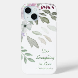 Religieus Vrouwelijk Eenvoudig Wit Waterverf Bloem iPhone 15 Case