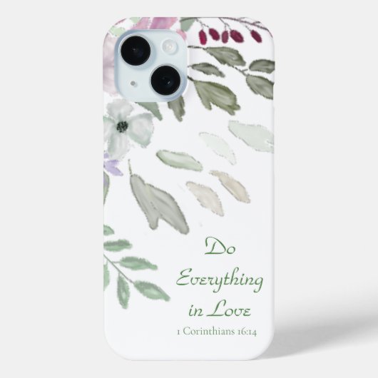 Religieus Vrouwelijk Eenvoudig Wit Waterverf Bloem Case-Mate iPhone Case (Achterkant)