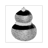 Religieuse Frans Choux Gebak Crème Puff Dessert Rubberstempel (Afrduk)