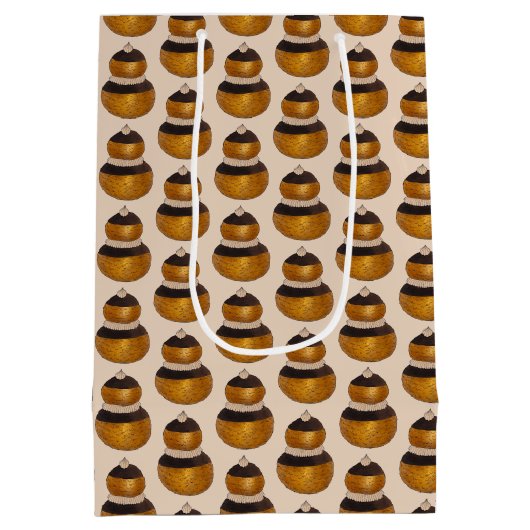 Religieuse Frans Choux Gebakroom Puff Dessert Medium Cadeauzakje (Achterkant)