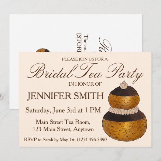 Religieuse Franse Choux Gebak Middagthee Feestje Kaart (Voorkant / Achterkant)