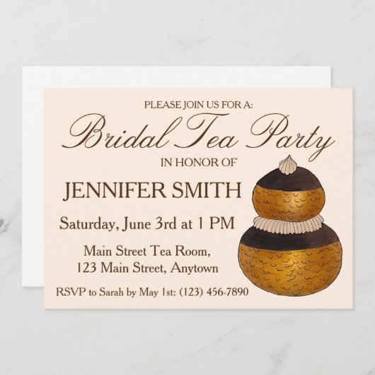 Religieuse Franse khoux Pastry-partij Kaart (Voorkant / Achterkant)