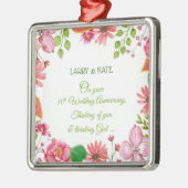 Religieuze 10e bruiloft Jubilea bloemen Metalen Ornament (Links)