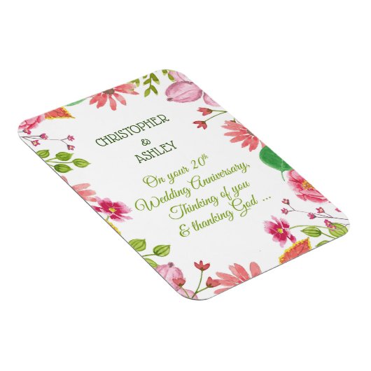 Religieuze 20e bruiloft Jubileum bloemen Magneet (Rechterzijde)