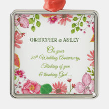 Religieuze 20e bruiloft Jubileum bloemen