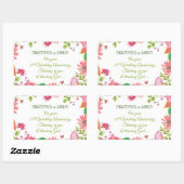 Religieuze 20e bruiloft Jubileum bloemen Rechthoekige Sticker (Vel)