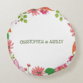 Religieuze 20e bruiloft Jubileum bloemen Rond Kussen (Achterkant)