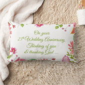 Religieuze 25e bruiloft Jubileum bloemen Kussen (Deken)