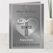 Religieuze 25e Jubileum Kaart Husband (Voorkant)