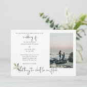 Religieuze 2 Foto Wedding Invitation Save The Date (Staand voorkant)