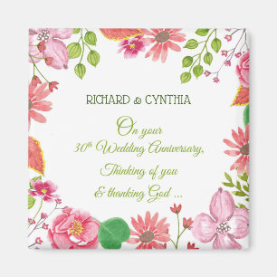 Religieuze 30e Jubileum bloemen Magneet