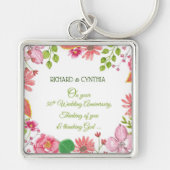 Religieuze 30e Jubileum bloemen Sleutelhanger (Voorkant)