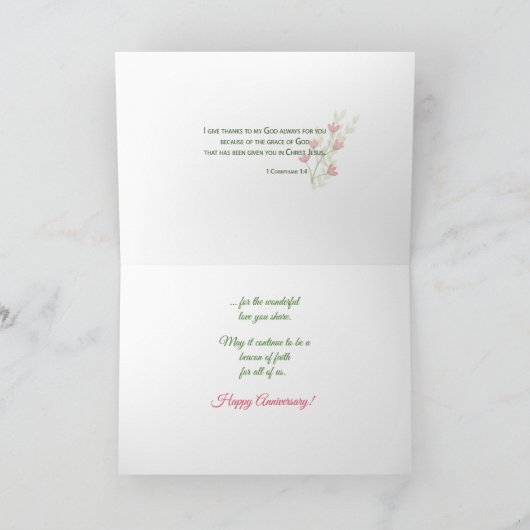 Religieuze 35e Jubileum-bloemen Kaart (Binnen)