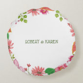 Religieuze 35e Jubileum-bloemen Rond Kussen (Achterkant)