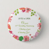 Religieuze 40e Jubileum-bloemen Ronde Button 5,7 Cm (Voorkant)