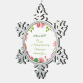 Religieuze 40e Jubileum-bloemen Tin Sneeuwvlok Ornament (Rechts)