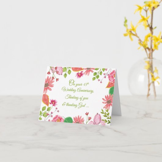 Religieuze 45e Jubileum-bloemen Kaart (Gele Bloem)