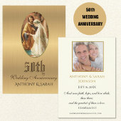 Religieuze 50e bruiloft Jubileum Kaart gebed Visitekaartje