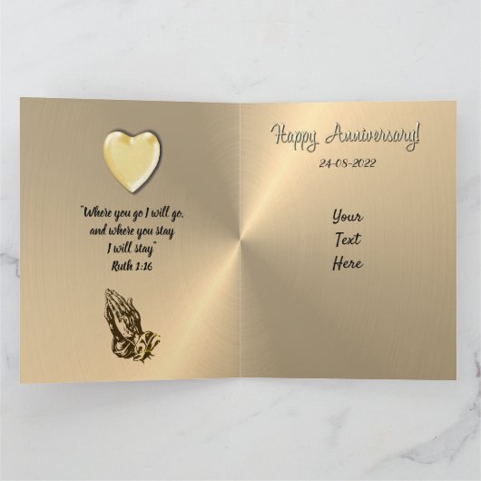 Religieuze 50e Golden Jubileum Kaart Husband (Binnen)