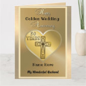 Religieuze 50e Golden Jubileum Kaart Husband (Voorkant)