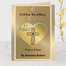 Religieuze 50e Golden Jubileum Kaart Husband