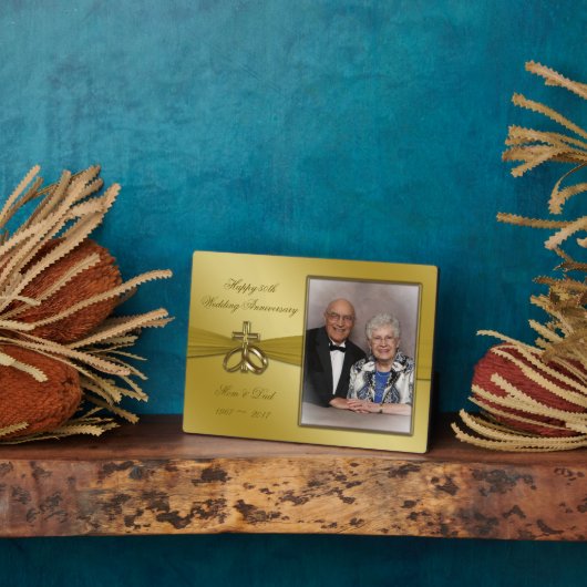 Religieuze 50e Golden Wedding Jubileum Plaque Fotoplaat (Zijkant)
