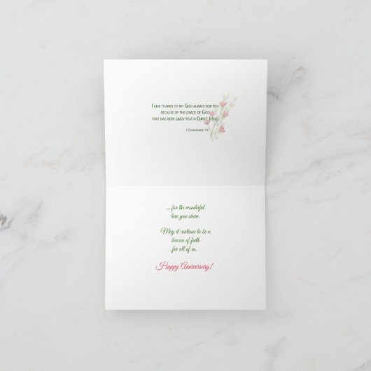 Religieuze 50ste weddenschap Jubilea bloemen Kaart (Binnen)