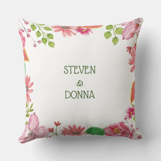 Religieuze 55e bruiloft Jubileum bloemen Kussen (Achterkant)