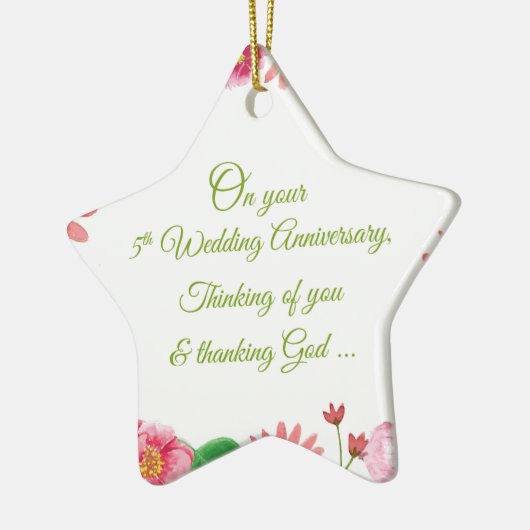 Religieuze 5e Jubileum-weduwen Keramisch Ornament (Links)