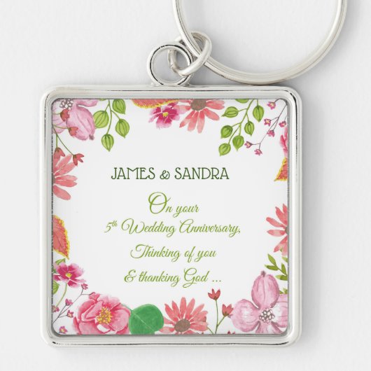 Religieuze 5e Jubileum-weduwen Sleutelhanger (Voorkant)