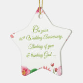 Religieuze 60ste weddenschap Jubilea bloemen Keramisch Ornament (Links)