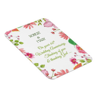 Religieuze 60ste weddenschap Jubilea bloemen Magneet