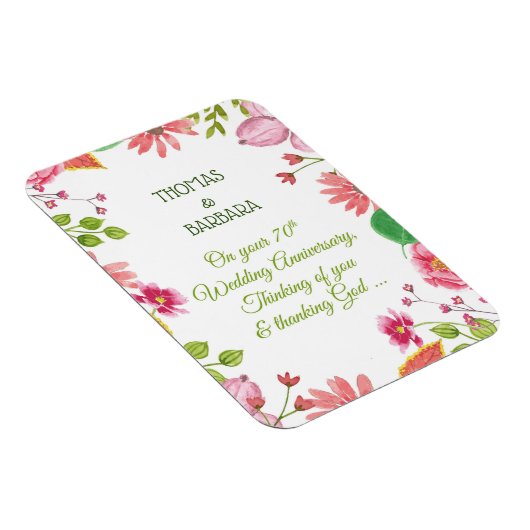 Religieuze 70ste Jubileum bloemen Magneet (Rechterzijde)