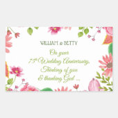 Religieuze 75e Jubileum-bloemen Rechthoekige Sticker (Voorkant)