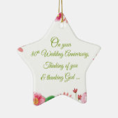 Religieuze 80ste weddenschap Jubilea bloemen Keramisch Ornament (Rechts)