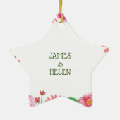 Religieuze 80ste weddenschap Jubilea bloemen Keramisch Ornament (Achterkant)