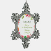 Religieuze 80ste weddenschap Jubilea bloemen Tin Sneeuwvlok Ornament (Links)
