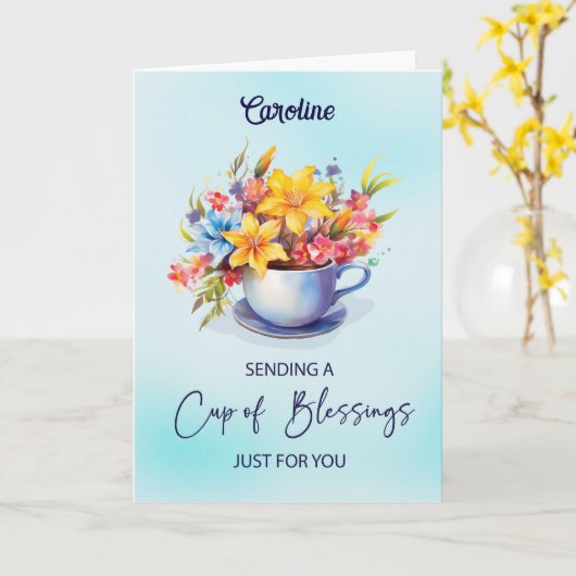 Religieuze Aanmoedigen Aangepaste Naam Zorgverlene Kaart (Gele Bloem)