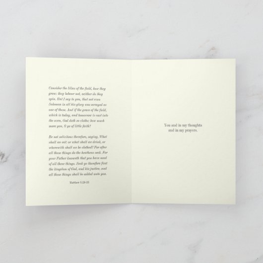 Religieuze aanmoediging Schrift Gebed Kaart (Binnen)