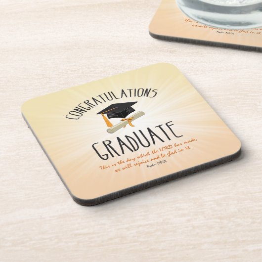 Religieuze Afstuderen Gold Starburst met zwart Pet Drankjes Onderzetter (Linkerzijde)