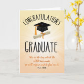 Religieuze Afstuderen Gold Starburst met zwart Pet Kaart (Gele Bloem)