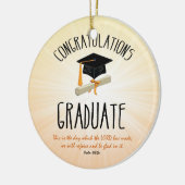 Religieuze Afstuderen Gold Starburst met zwart Pet Keramisch Ornament (Links)