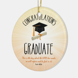 Religieuze Afstuderen Gold Starburst met zwart Pet Keramisch Ornament