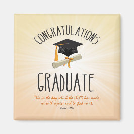 Religieuze Afstuderen Gold Starburst met zwart Pet Magneet