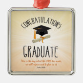 Religieuze Afstuderen Gold Starburst met zwart Pet Metalen Ornament (Voorkant)