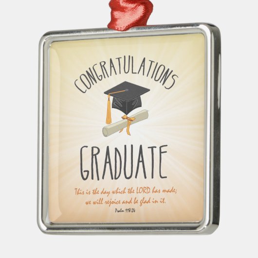 Religieuze Afstuderen Gold Starburst met zwart Pet Metalen Ornament (Links)