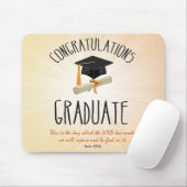 Religieuze Afstuderen Gold Starburst met zwart Pet Muismat (Met muis)