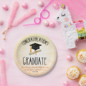 Religieuze Afstuderen Gold Starburst met zwart Pet Papieren Bordje (Feest)