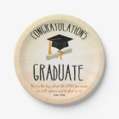 Religieuze Afstuderen Gold Starburst met zwart Pet Papieren Bordje (Voorkant)